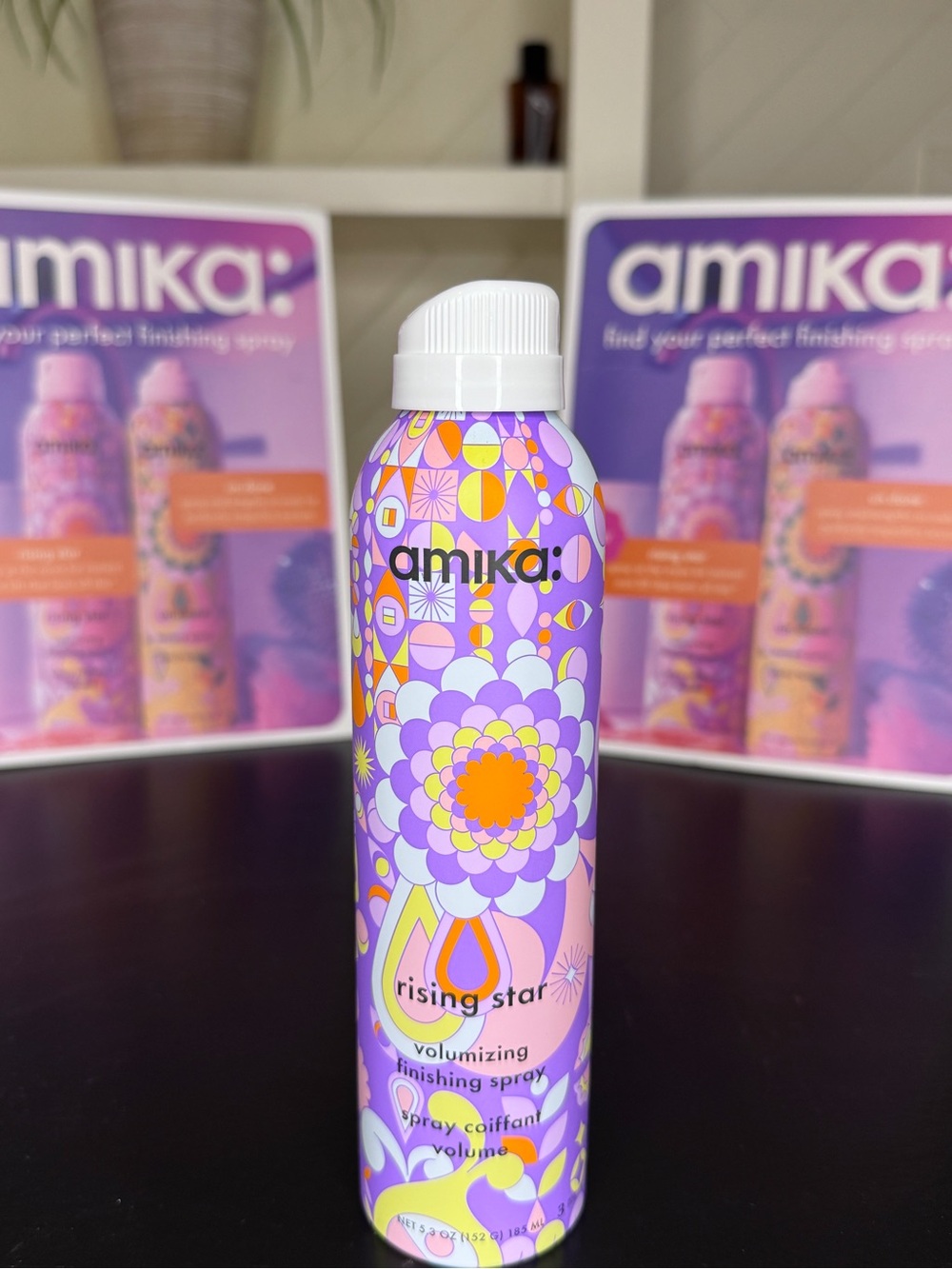 amika Volumizing Finishing Spray — Purple & Orange